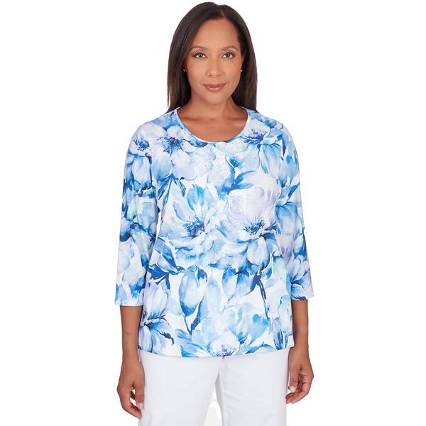 Alfred Dunner Women's Watercolor Floral Tee - 06462-C4-403-S | Blain's ...