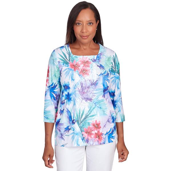 Alfred Dunner Women's Tropical Birds Tee - 06452-C4-960-S | Blain's ...