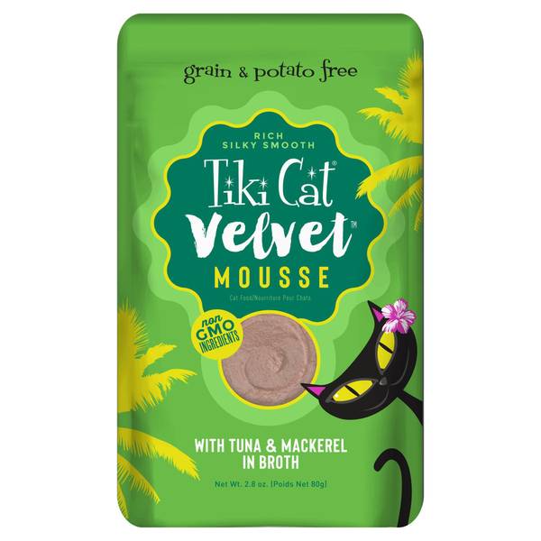 Photo of 12-Count, Velvet Mousse Tuna & Mackerel Wet Cat Food, 2.8 oz Grain Free Nutrition