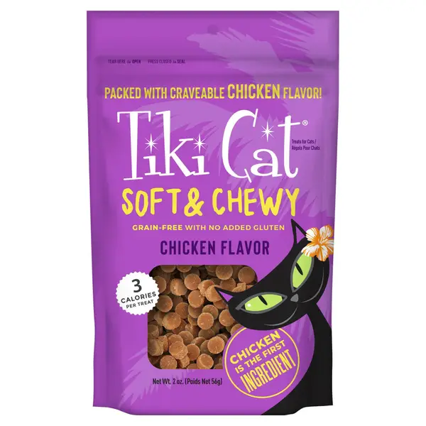 Tiki Cat 2 oz Soft Chewy Grain Free Chicken Dry Cat Treats