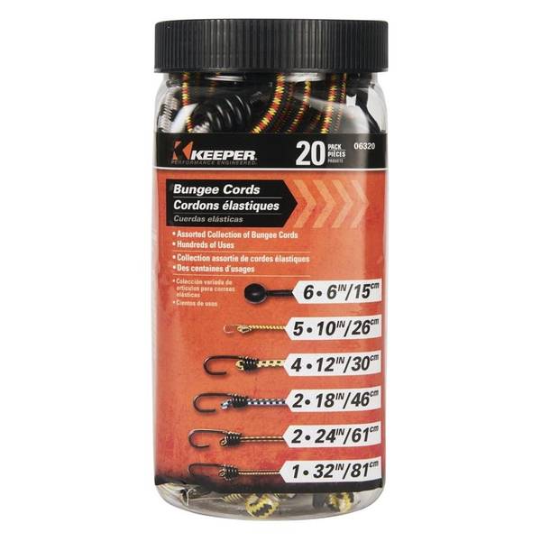 Photo of 20-Piece Multi-Pack Bungee Cord Jar