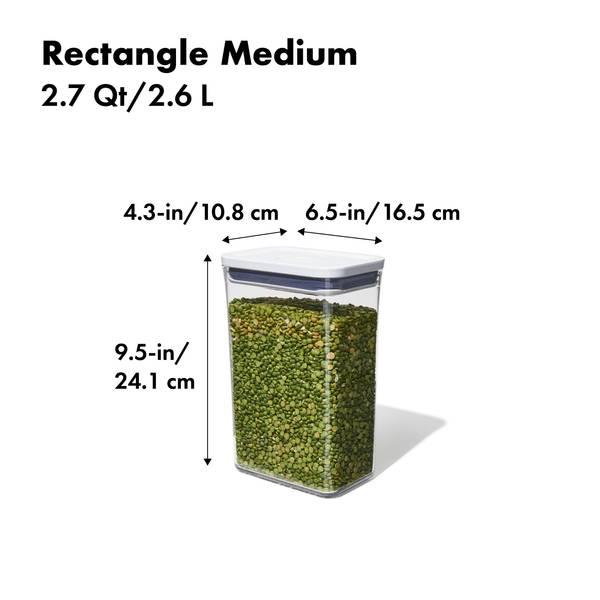 Airtight Rectangle Medium Food Storage Containers 1.7qt/1.6L