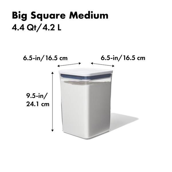SteeL POP Big Square Medium Container - 4.4-Quart