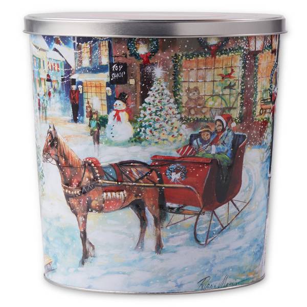 Hickory Farms 12 oz Holiday Winter Village Popcorn Tin - 085154Z ...