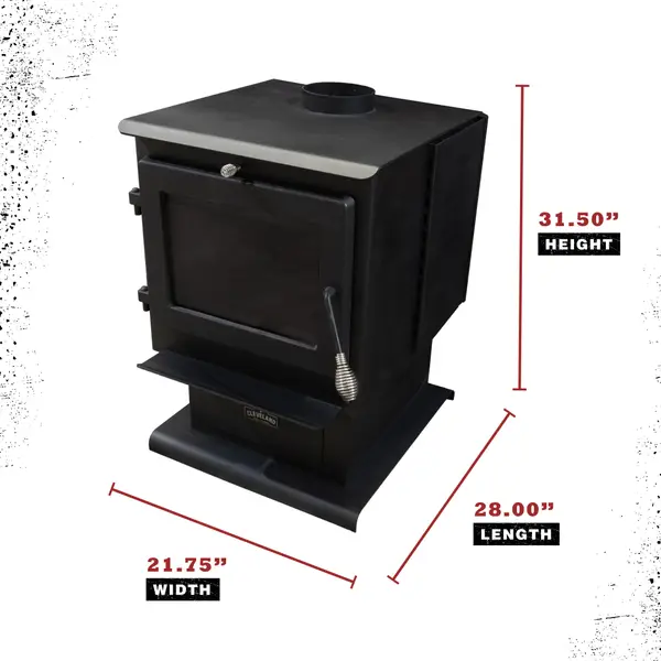 Cleveland Iron Works Huron Wood Stove - F500110 | Blain's Farm u0026 Fleet