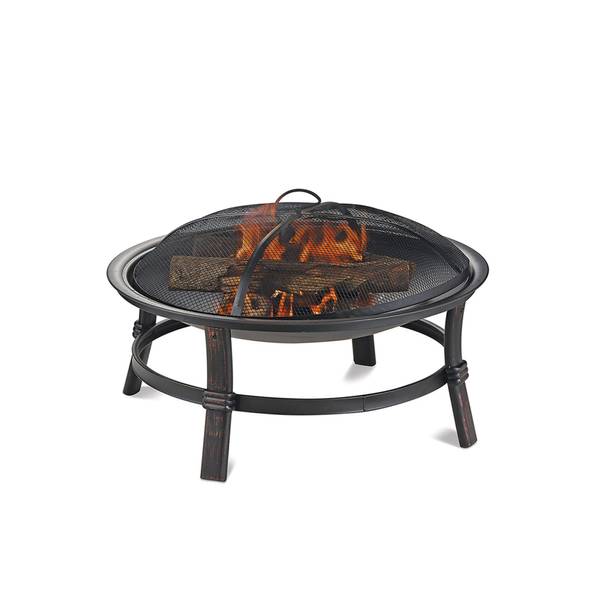 Ahmier Terrace Heater Steel Wood Burning Outdoor Fireplace