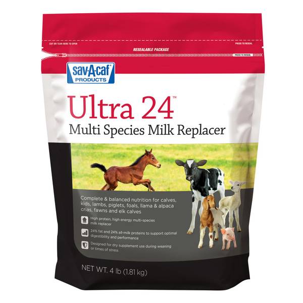 Sav-A-Caf 4 lb Grade A Ultra 24 Multi-Species Milk Replacer - 01-7428 ...