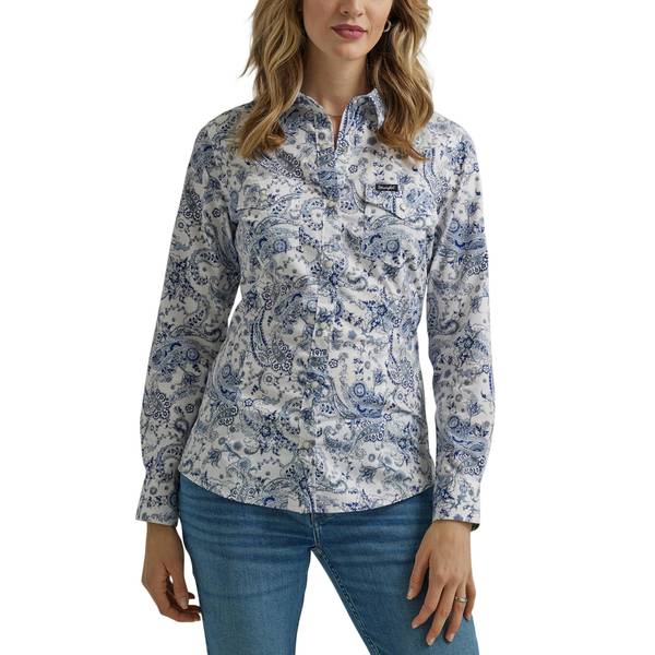 Wrangler Women's Snap Long Sleeve Shirt - 112345405-S