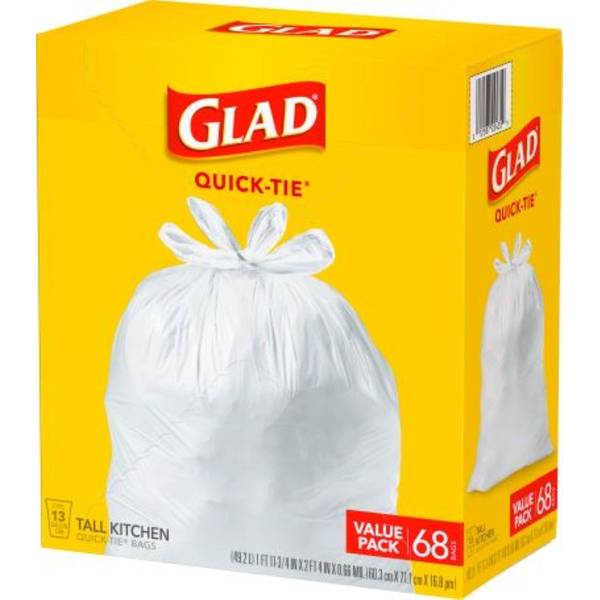Great Value Strong Flex Tall Kitchen Drawstring Bags, Unscented, 13 Gallon, 40 Count
