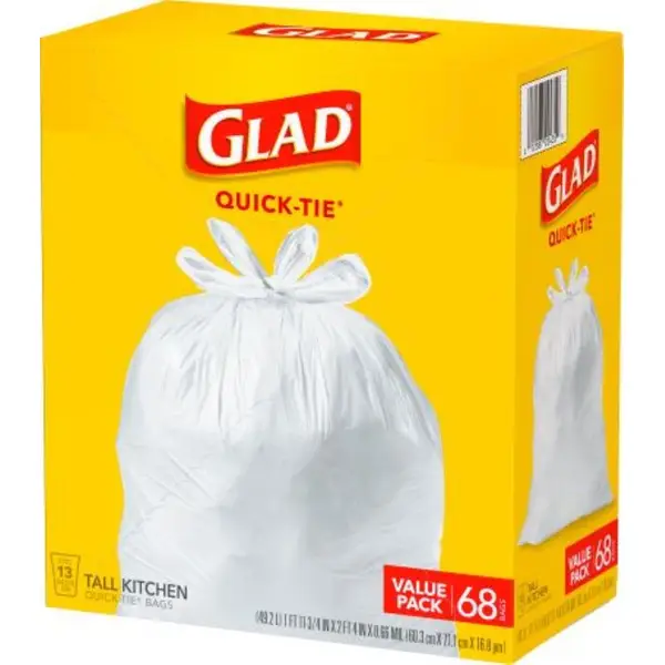 Glad Recycling Tall Drawstring Kitchen Trash Bags, Blue, 13 Gallon, 45  Count, Pack May Vary