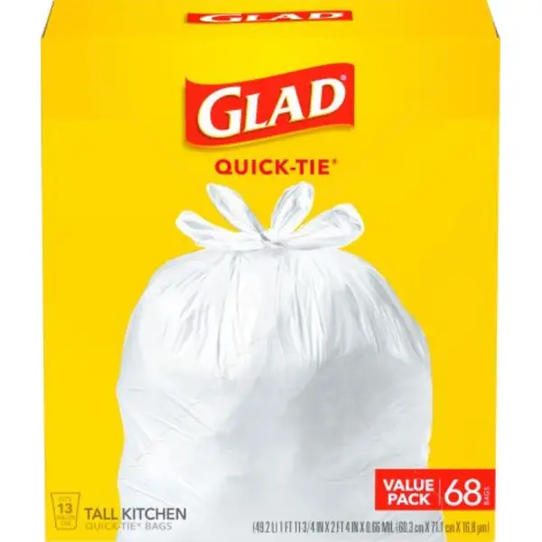 Glad Trash Bags, Quick-Tie, Fresh Clean, Small, 4 Gallon