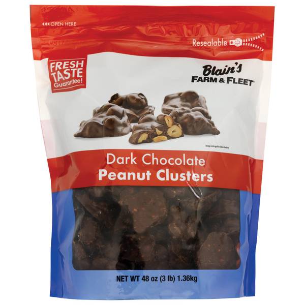 Blain's Farm & Fleet 48 oz Dark Chocolate Peanut Clusters 724700