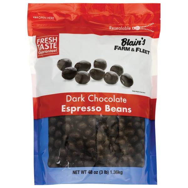 Blain's Farm & Fleet 48 oz Dark Chocolate Espresso Beans 724708