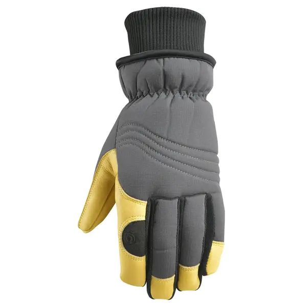 Mens Insulated Winter Work Gloves with Cuff Warm Driving Gloves Cowhide  Leather Kirchberg Brand