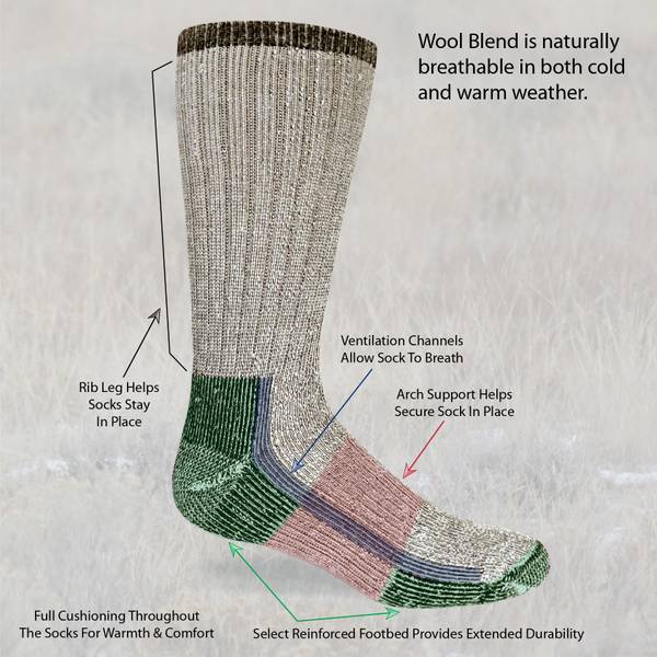 Huntworth Women's Heavyweight Wool Blend Boot Sock