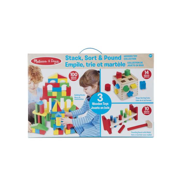 Melissa & Doug Stack, Sort and Pound Wooden Toy Collection - 93685
