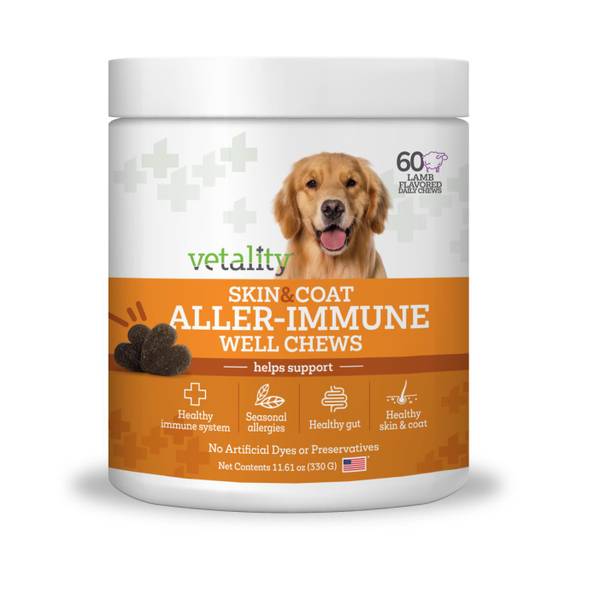 Vetality 60Count AllerImmune Skin & Coat Well Dog Chews 30097