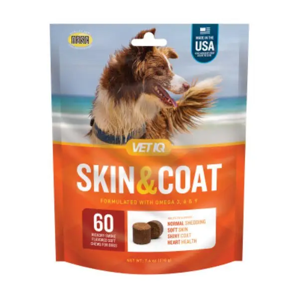 VetIQ 60 Count Skin and Coat Dogs Supplement 00141A Blain s