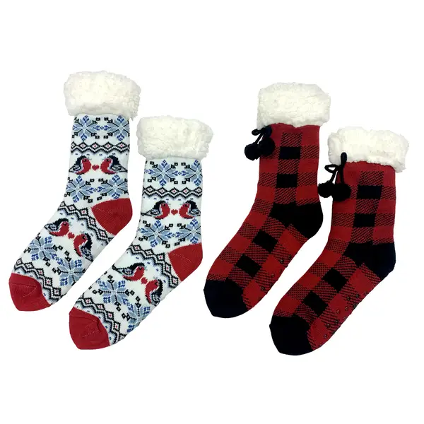 Quagga Women's 2-Pair Cozy Slipper Socks - 03694-Love-OS
