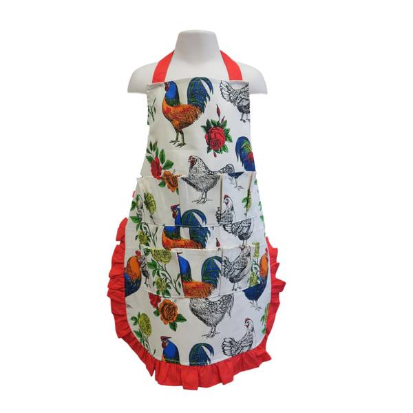 My Favorite Chicken Red Roosters and Roses Kids Full Body Egg Collecting  Apron - ROOFEK12-227