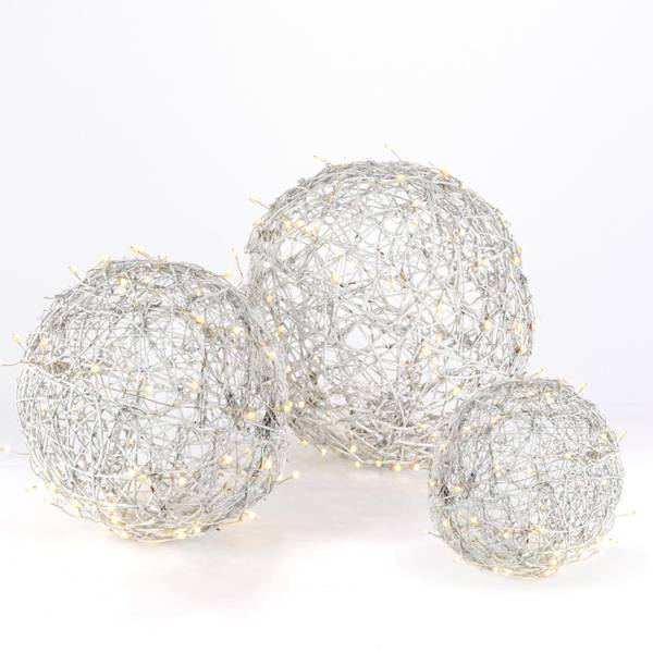 Photo of Set of 3 White Modern Organic Vine Balls