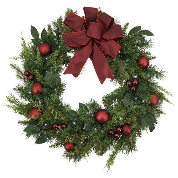 The Gerson Company 24 Winter Greenery Spray Wreath with Berry Accents -  20203205