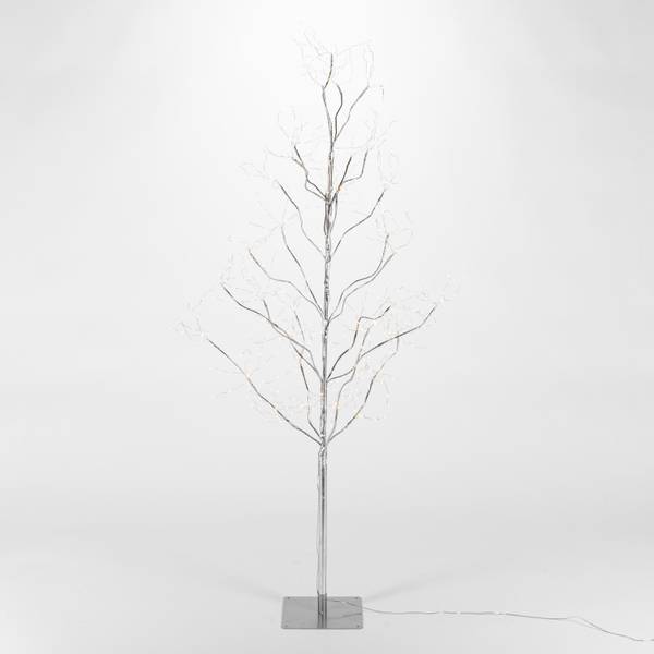 Photo of 5' Tall Silver Glowing Lighted Tree with Micro LEDs