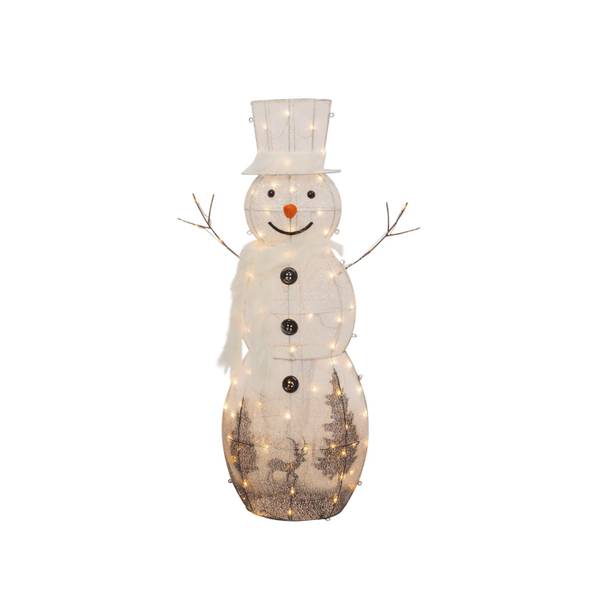 Gerson 4 ft. Indoor and Outdoor Illuminating White Snowman - 2555880EC ...