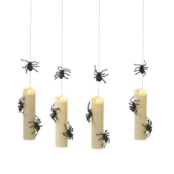 Photo of Set of 4 Floating Halloween Spider Candles with Remote Timer