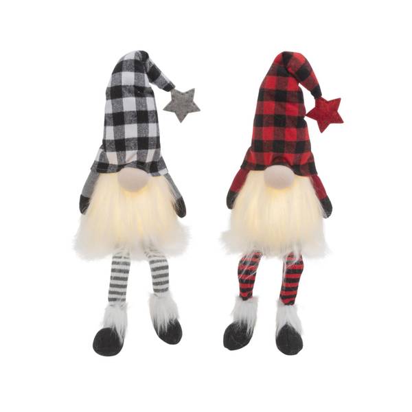 Photo of 26.7 in. Illuminating Plush Holiday Gnome Shelf Sitters