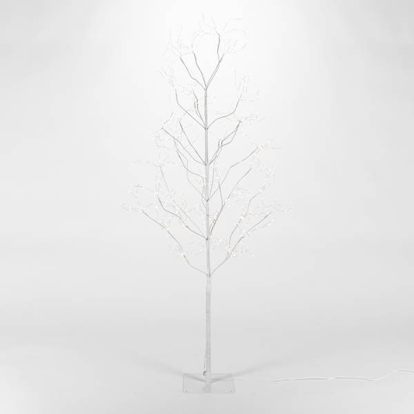 Photo of 5' Tall White Glowing Lighted Tree with Micro LEDs Lights