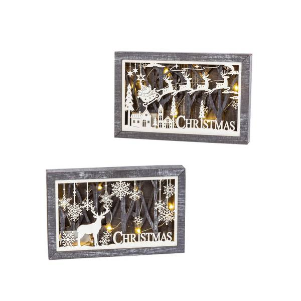 Photo of 11 in. Laser Cut Wooden Winter Holiday Scene Wall Decor