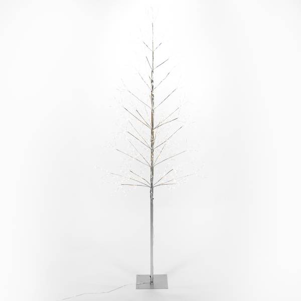Photo of 7' Tall Silver Glowing Lighted Tree with Micro LEDs