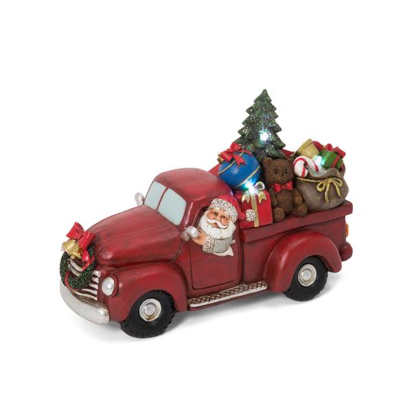 Gerson 11.6 in. Illuminated Holiday Truck with Santa and Christmas ...