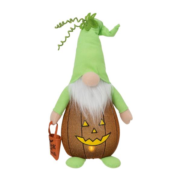 Photo of Illuminated Color Changing LED Plush Jack O Lantern Gnome Figurine