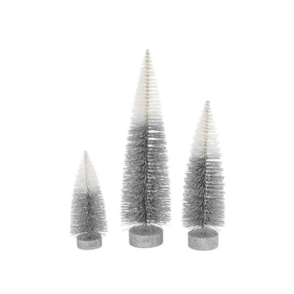 Photo of Set of 3 Grey White Ombre Bottle Brush Trees
