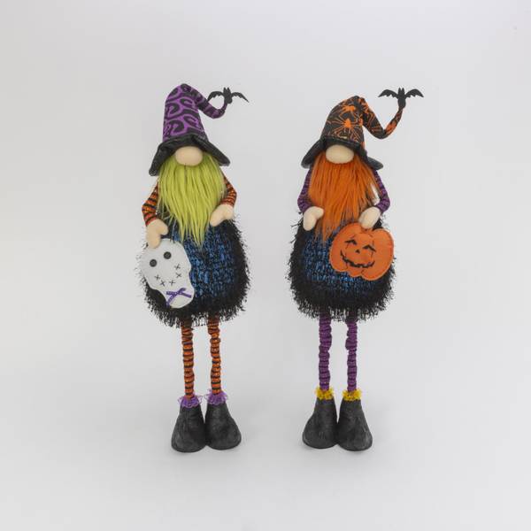 Photo of Set of 2, 34.6 in Colored LED Whimsical Halloween Gnomes with Flexible Legs