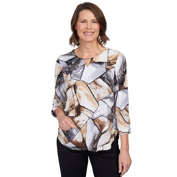 Alfred Dunner Women's Patchwork Puff Print Knit Top - 01549-261-S ...