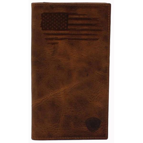 Photo of Mens Rodeo Wallet Distressed Stitching USA Flag Wallet