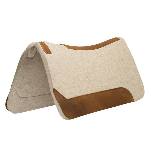 Tough1 Wool Western Saddle Pad w/Wear Leathers