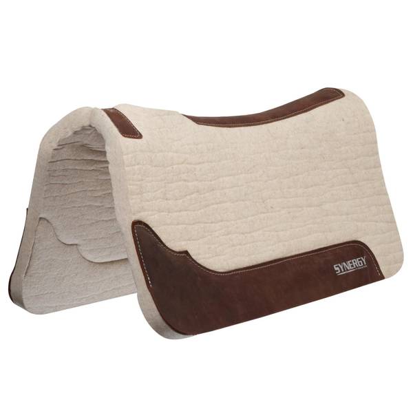 Photo of Synergy Contoured Steam Pressed 100% Merino Wool Felt Performance 3/4" Saddle Pad