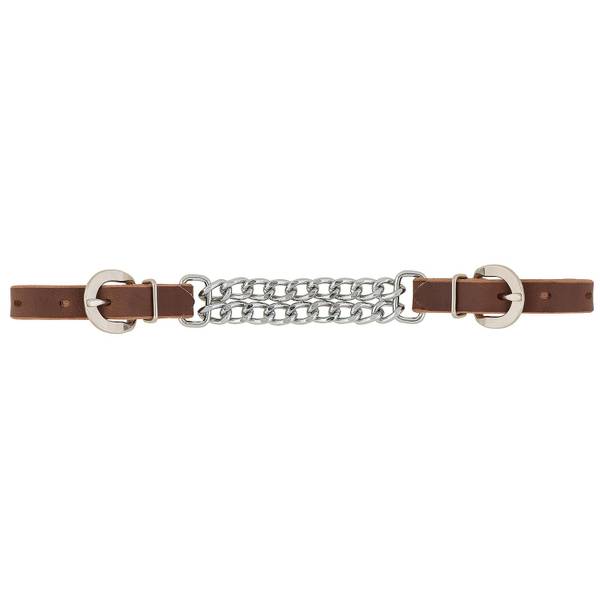 Weaver Bridle Leather Double Flat Link Chain Curb Strap