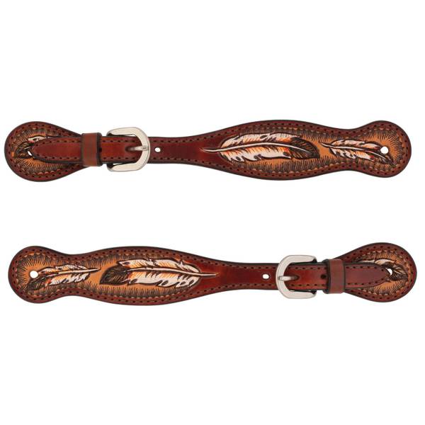 Weaver Leather Turquoise Cross Coco Feather Ladies' Spur Straps - 45503 ...