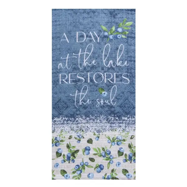 Set of 2 BLUE ROOSTER Floral Terry Kitchen Towels by Kay Dee Designs