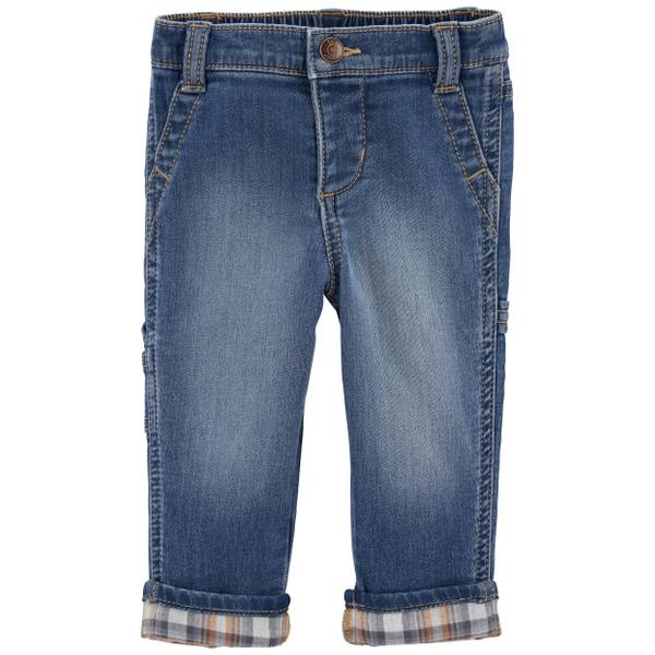 Oshkosh Infant Boys Plaid Lined Carpenter Jeans - 1Q076710-3M | Blain's ...
