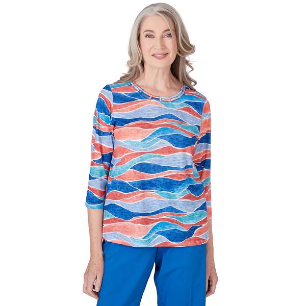 Alfred Dunner Women's Waves Burnout Knit Top - 56458UY-960-S | Blain's ...