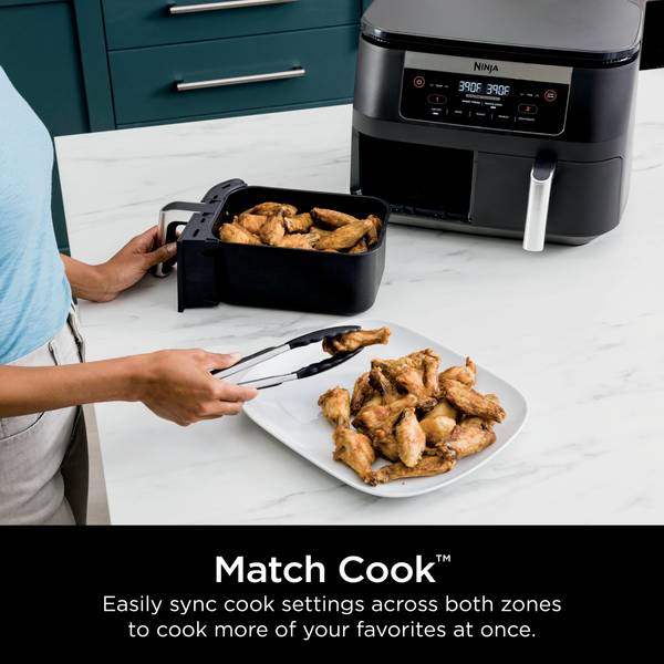 8 Quart Dual Air Fryer with 2 Baskets, Dual Zone Sync-Finish Function,  Nonstick