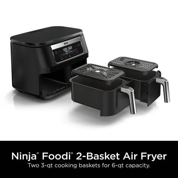 Ninja Foodi 6-in-1 8 qt. 2-Basket Air Fryer 8-Quart Dual Zone Feature Gray Air  Fryer in the Air Fryers department at