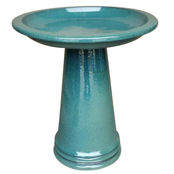 Photo of Moss Green Sariah Bird Bath, 20 5/8" Height, 18 1/4" Wide, Ceramic