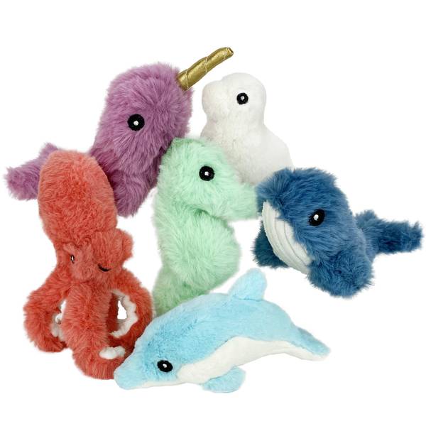 Multipet International Minipet Deep Sea Cuddlerz Dog Toy Assortment ...